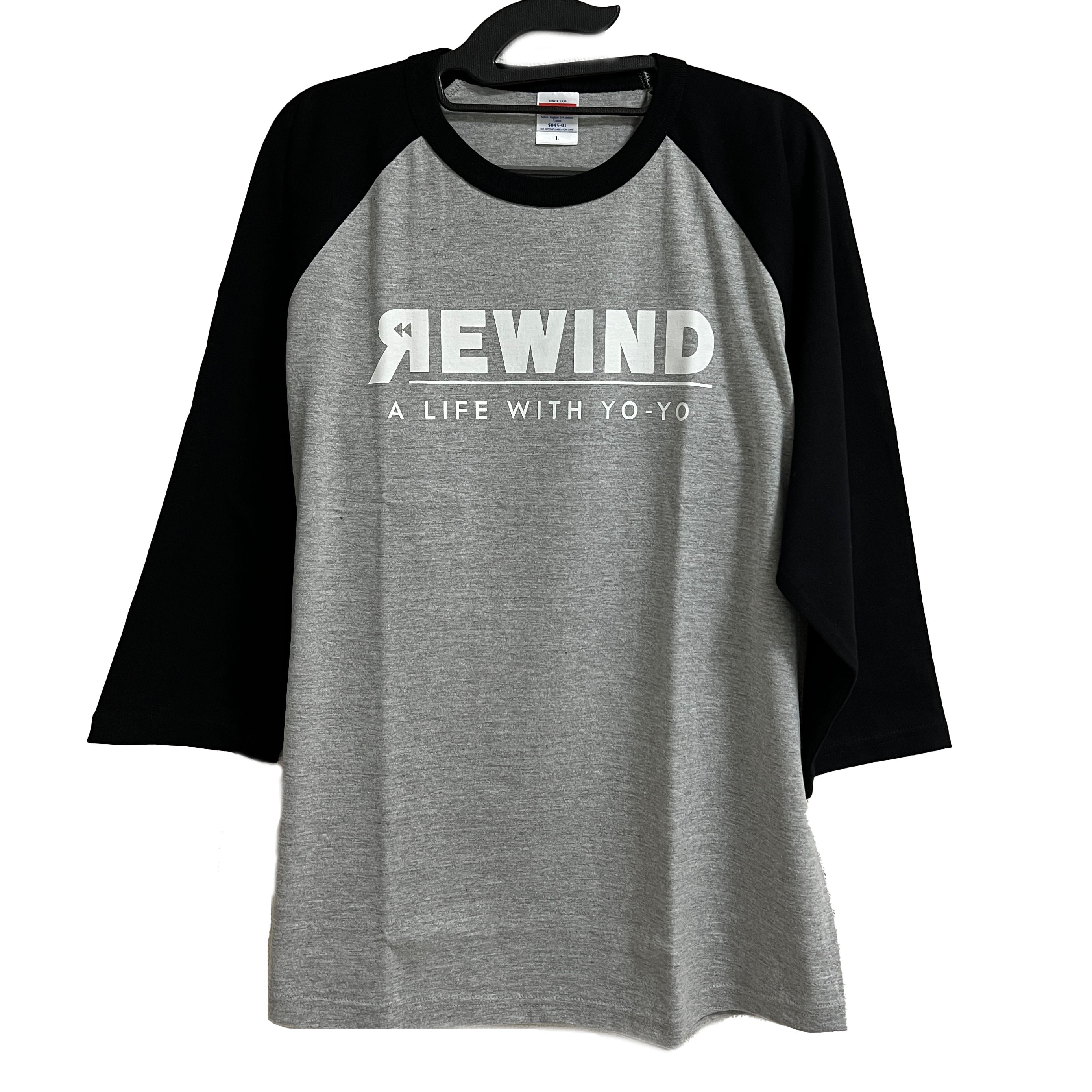 REWIND 7分袖 Tシャツ (グレー / ブラック)