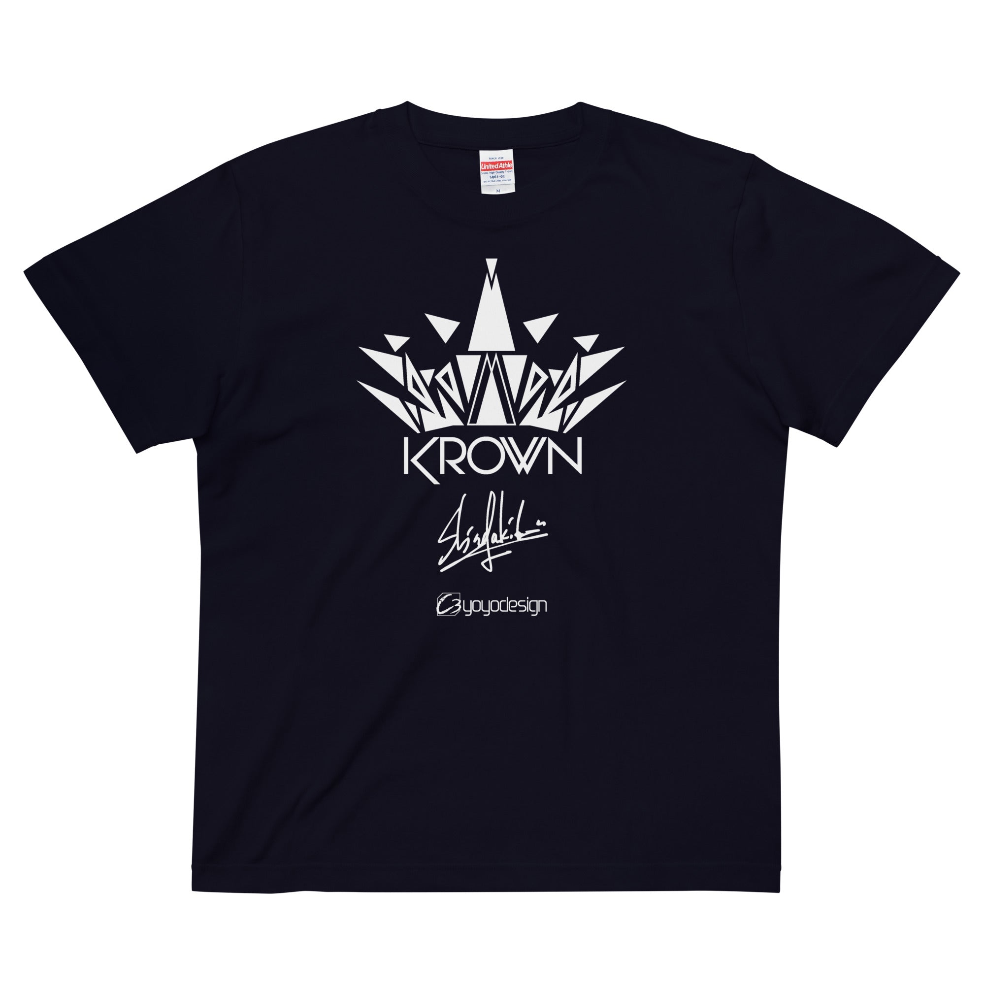 【関税込み】WYNN HAMLYN ブラック ロゴアップリケ Tシャツ 受注生産】クラウンロゴ Tシャツ