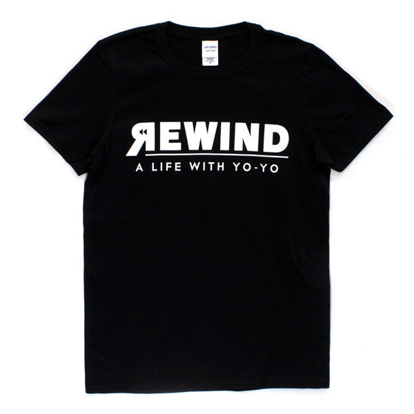 REWIND -A LIFE WITH YO-YO- Tシャツ (ブラック - ホワイトロゴ)